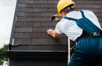 Roof leak repair Fort Worth — water-stained ceiling inspection